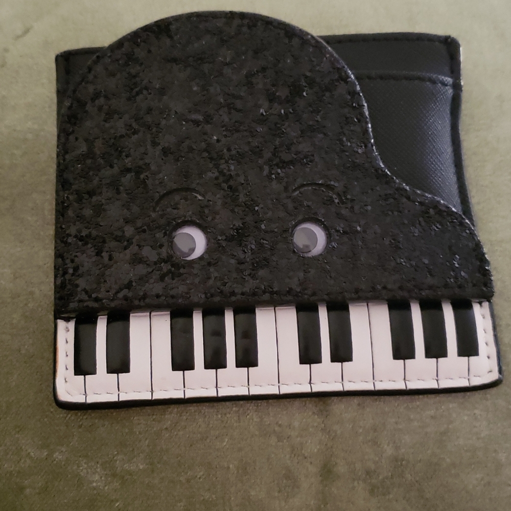 Kate Spade Piano Wallet with Black Glitter